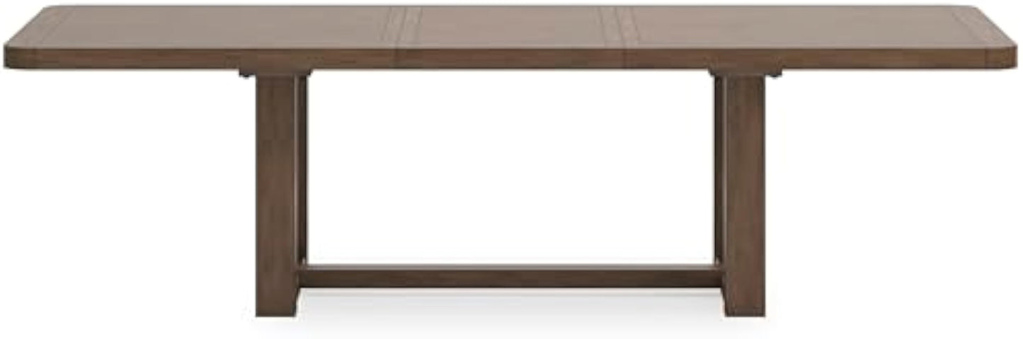 Signature Design by Ashley Cabalynn Farmhouse Dining Extension Table with 1 Removable Center Leaf, Light Brown