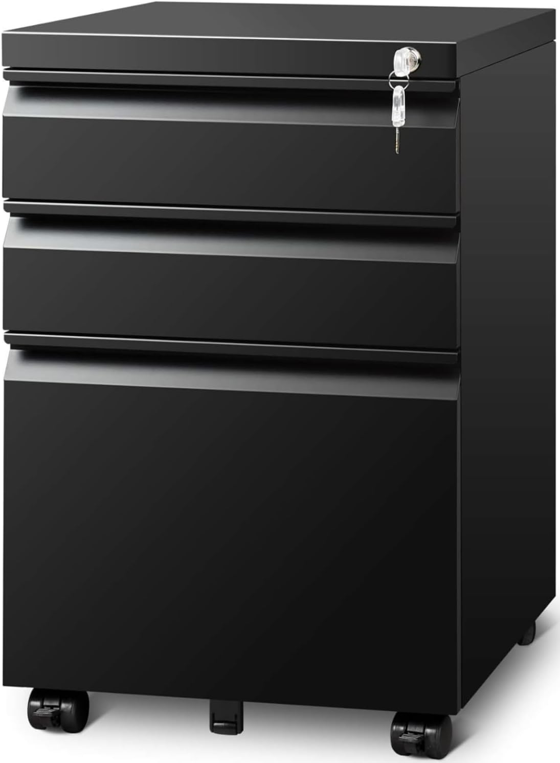 Metal Storage Cabinet with Adjustable Shelves, Garage Storage Cabinets with Doors and Shelves, File Cabinets for Home Office, Kitchen Pantry Cabinet, 71'H, Black