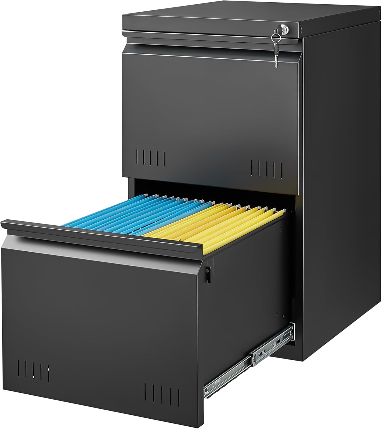 Metal Storage Cabinet with Adjustable Shelves, Garage Storage Cabinets with Doors and Shelves, File Cabinets for Home Office, Kitchen Pantry Cabinet, 71'H, Black