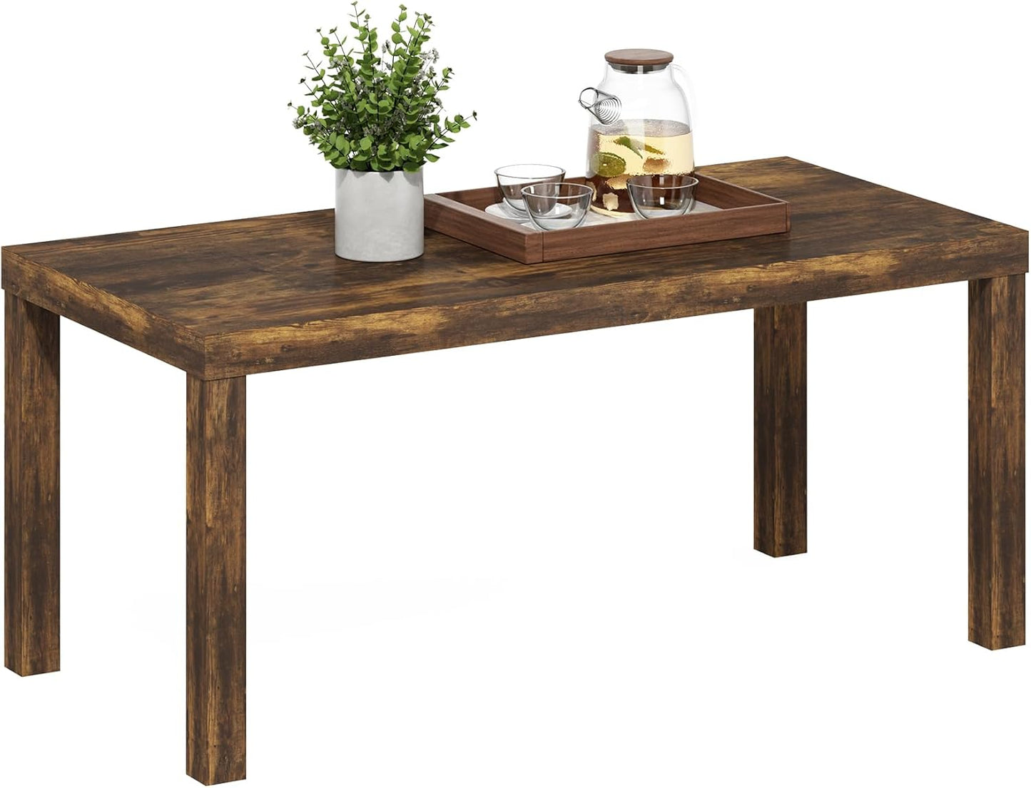 Furinno Classic Simple Coffee Table for Living Room, 38.98 (W) x 17.52 (H) x 18.9 (D) Inches, White