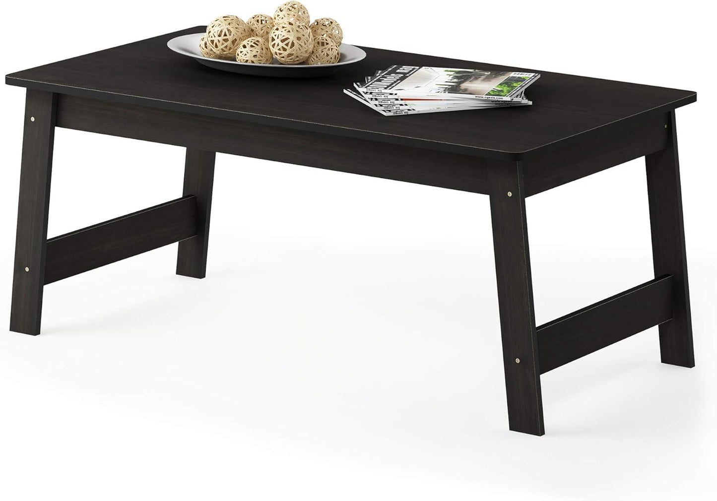 Furinno Modern Simplistic Criss-Crossed Coffee Table, 35.4 in x 19.6 in x 16 in, French Oak Grey