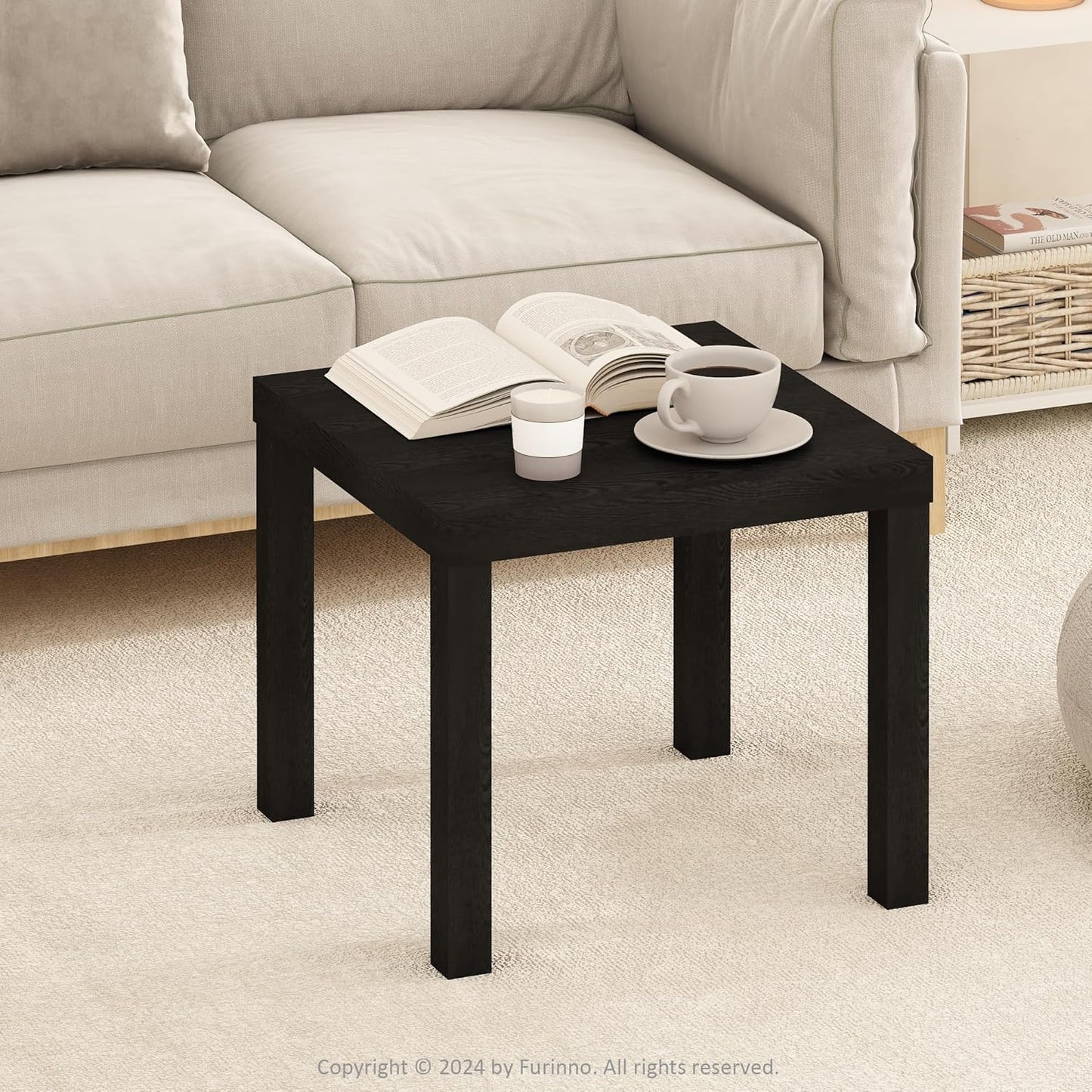 Furinno Classic Simple Coffee Table for Living Room, 38.98 (W) x 17.52 (H) x 18.9 (D) Inches, White