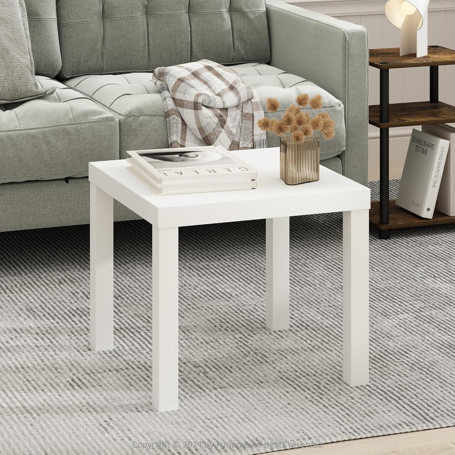 Furinno Classic Simple Coffee Table for Living Room, 38.98 (W) x 17.52 (H) x 18.9 (D) Inches, White