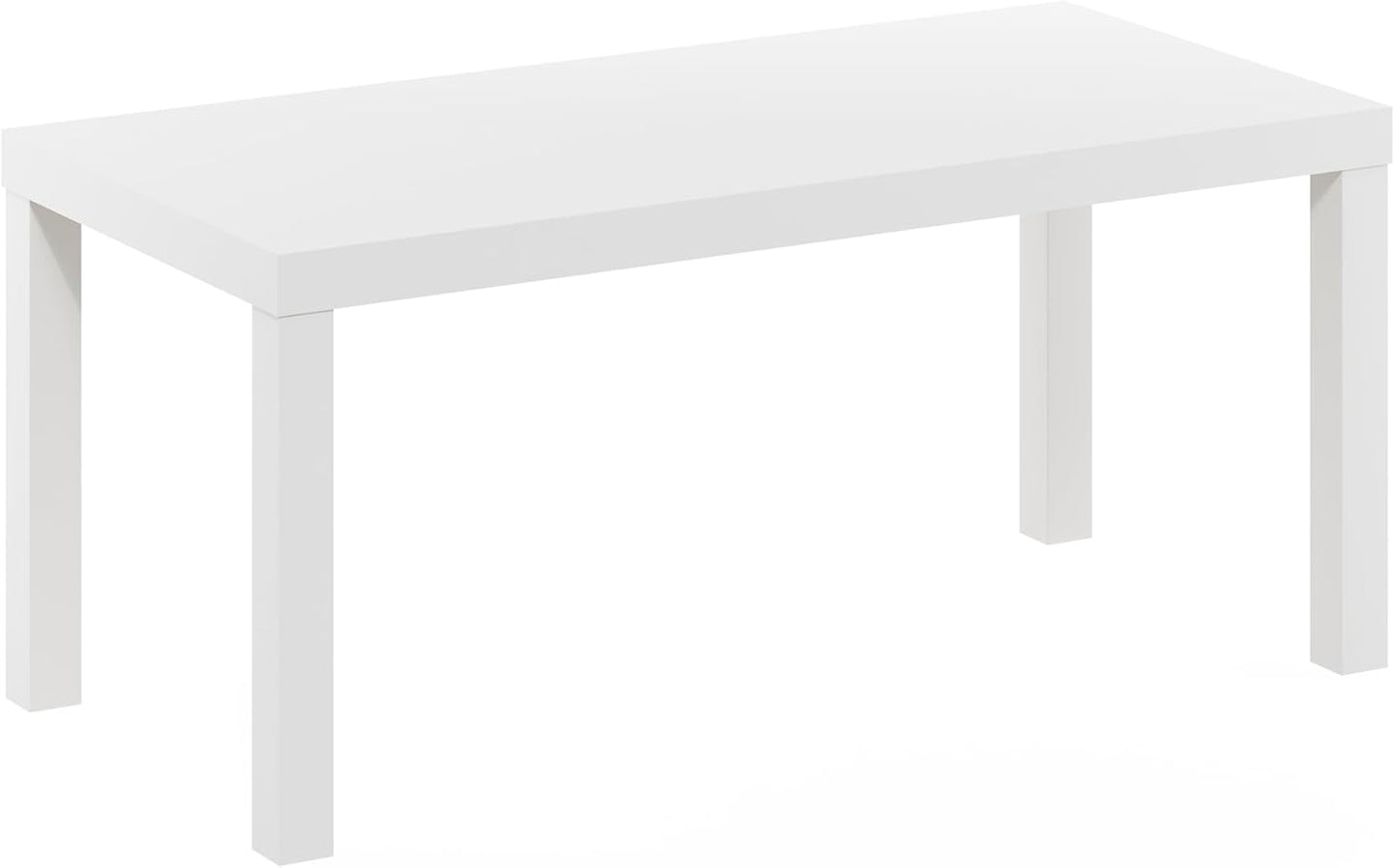 Furinno Classic Simple Coffee Table for Living Room, 38.98 (W) x 17.52 (H) x 18.9 (D) Inches, White