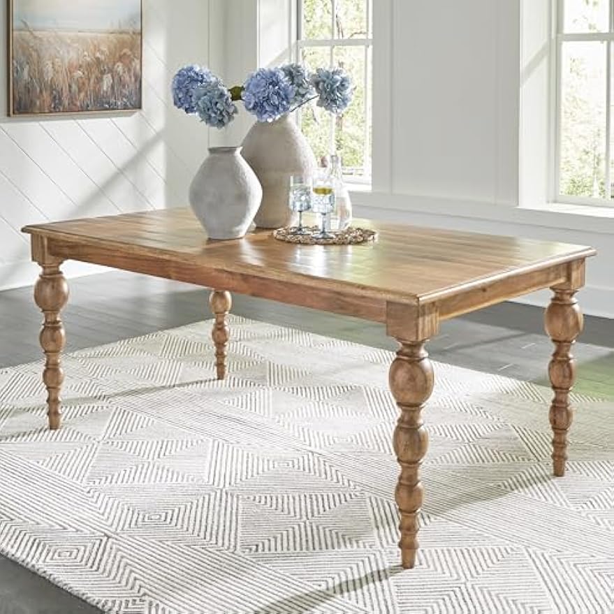 Signature Design by Ashley Rybergston Casual Dining Table with 4 Legs, Light Brown