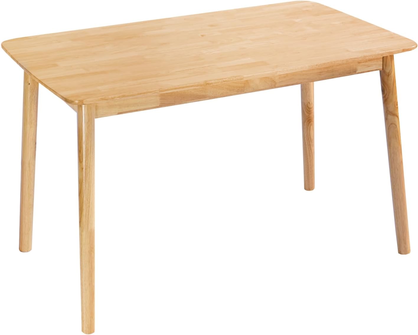 DELAVIN 47.2" Solid Wood Dining Table, Mid Century Modern Wooden Kitchen Table, Farmhouse Dining Room Table, Easy Assembly, Walnut, 47.2" L x 29.5" W