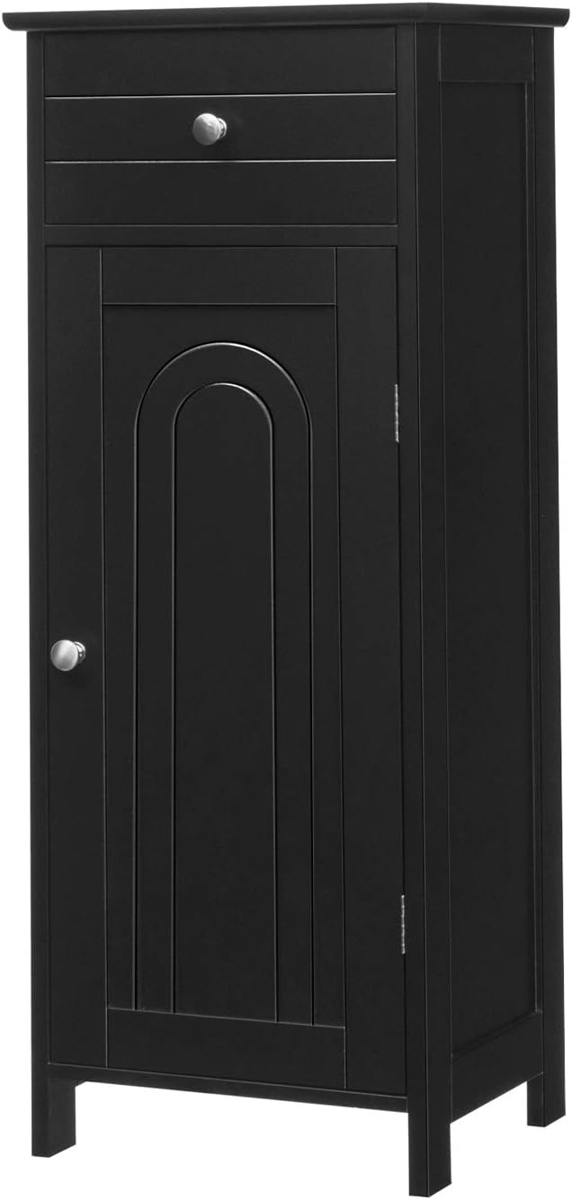 GLACER Floor Storage Cabinet, Multifunctional Bathroom Storage Cabinet with 2 Adjustable Shelves, Ideal for Bathroom, Living Room, 14 x 12 x 34.5 inches (White)