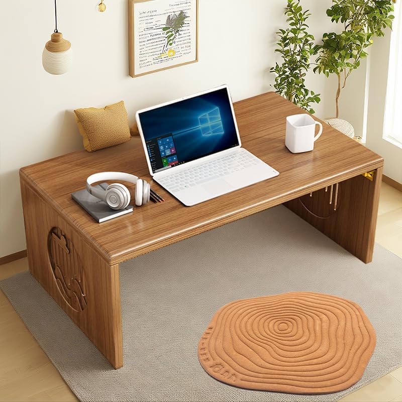 Japanese Folding Coffee Table Foldable Floor Table Bamboo Low Table Tables No Assembly Unique Portable for Sitting on The Floor Tea Room Tatami Dining 31.5 Inch