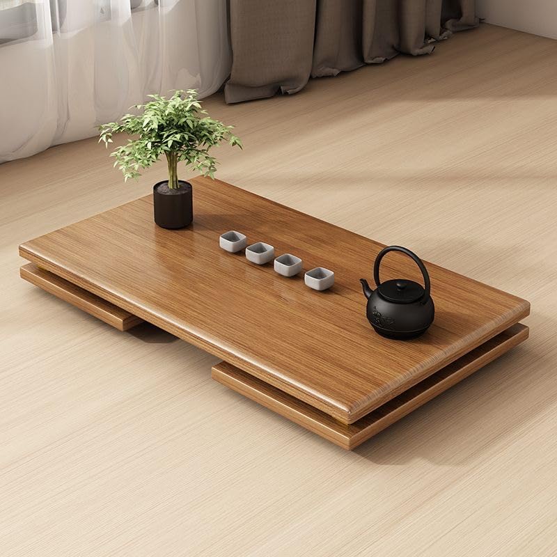 Japanese Folding Coffee Table Foldable Floor Table Bamboo Low Table Tables No Assembly Unique Portable for Sitting on The Floor Tea Room Tatami Dining 31.5 Inch
