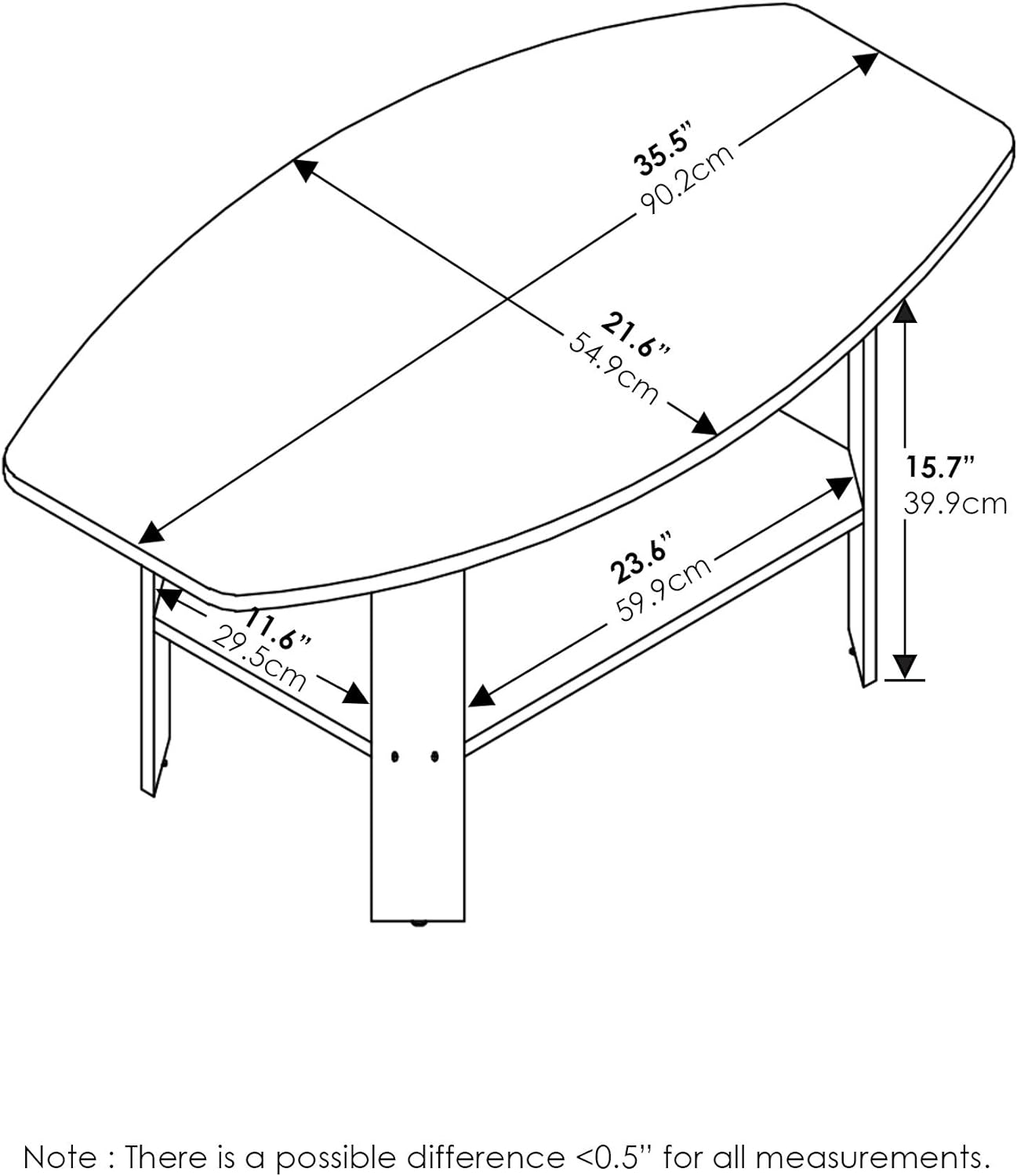 Furinno Simple Design Coffee Table, Espresso